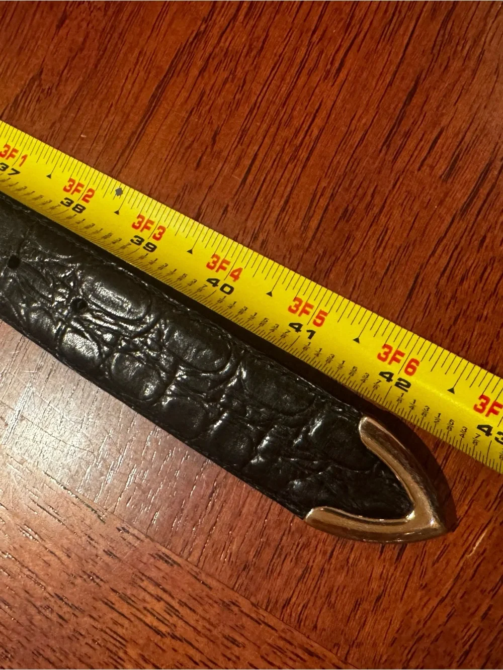 Cole Haan Men’s Black Croc Embossed Leather Belt Size 36 Made in USA
